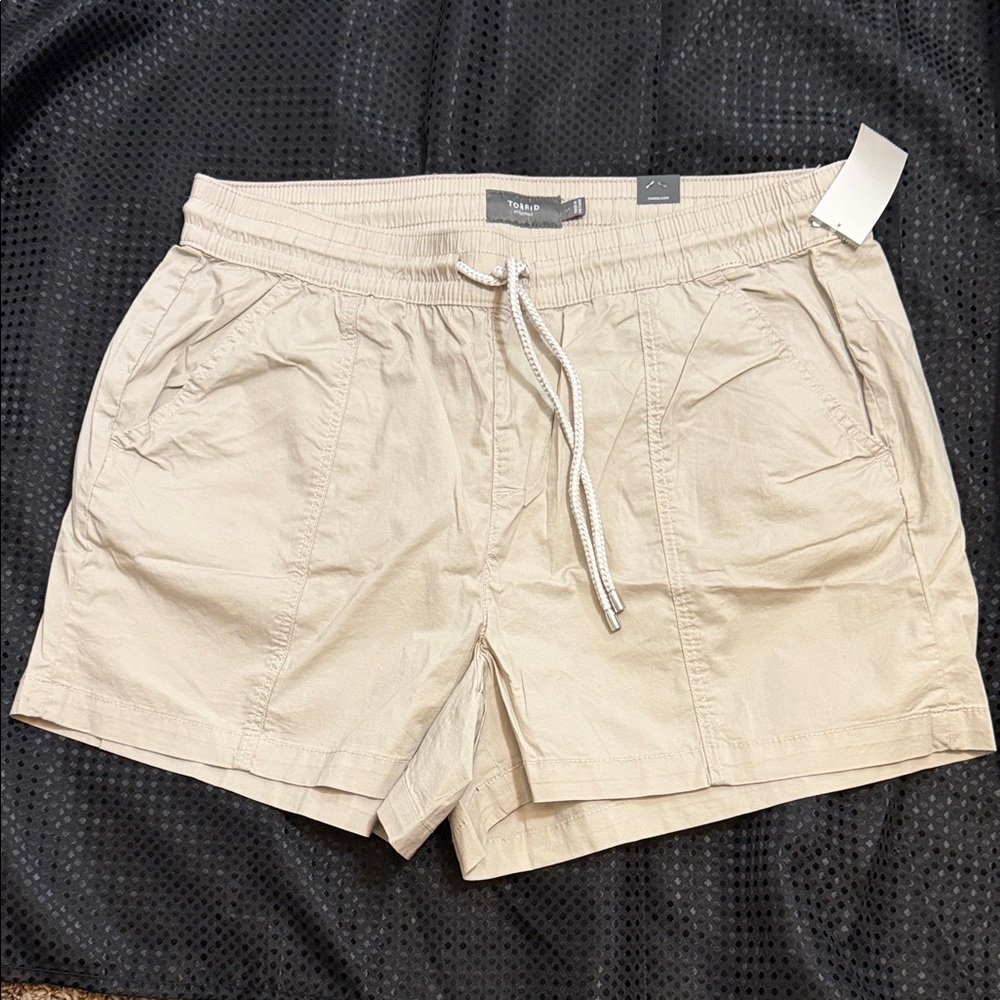 Torrid Cream Drawstring Shorts
